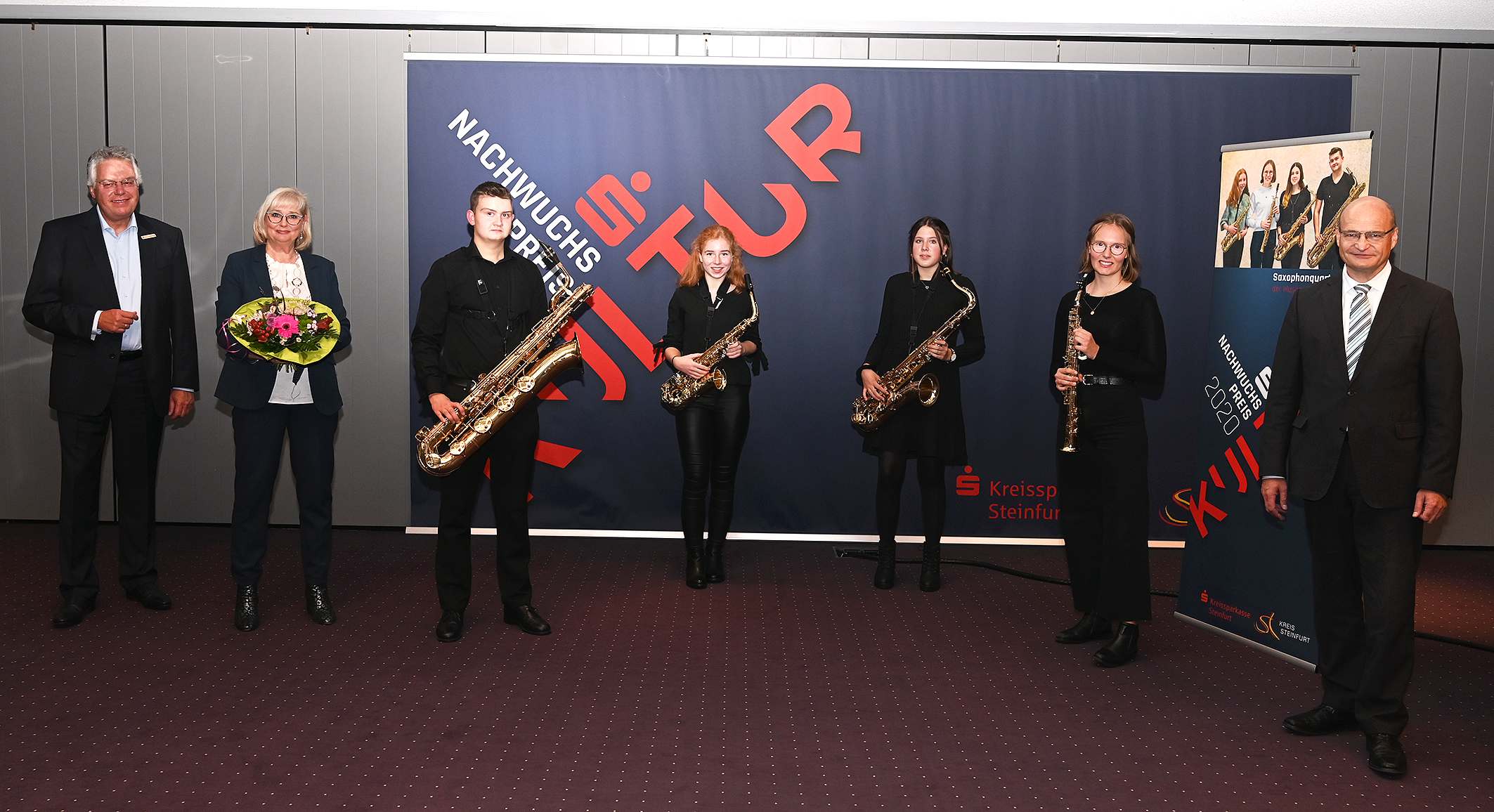 Das Saxophonquartett der Musikschule Rheine erhielt den Sparkassen Nachwuchspreis 2020