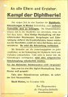 Aufruf zur Bekämpfung der Diphtherie in Rheine (1934)
