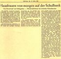 Zeitungsartikel zum Abschluss einer Hausfrauenklasse