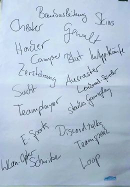 Flipchart zum Thema "Digitale Spiele"