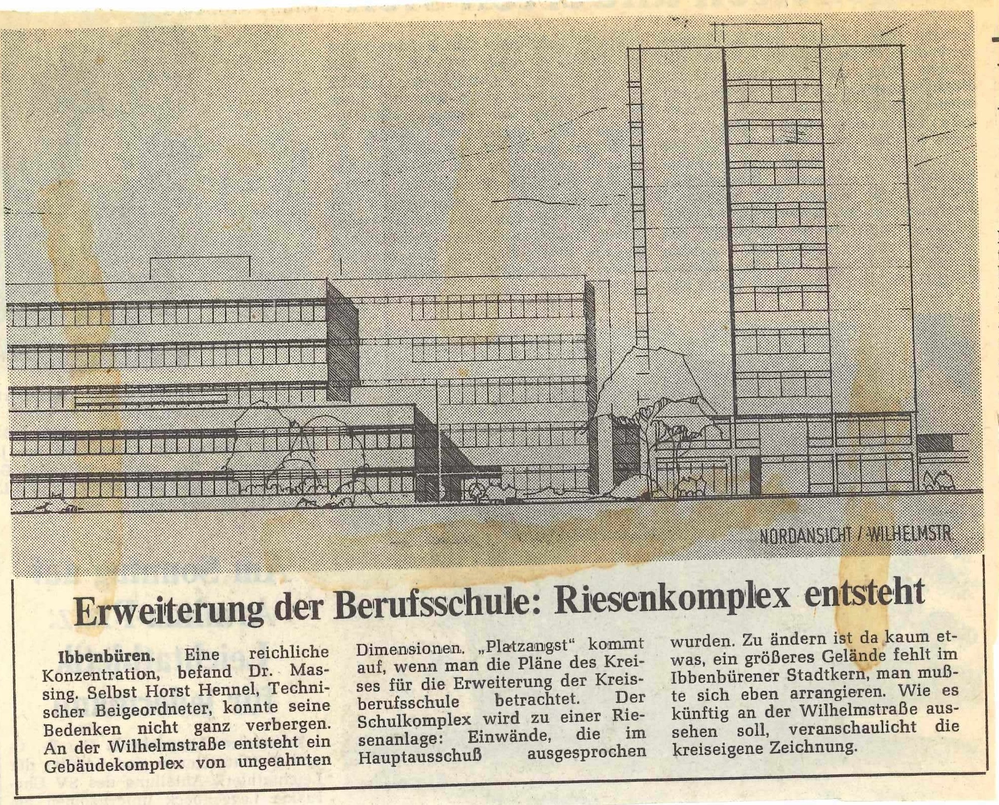 Zeitungsartikel zur Planung des Neubaus 1971