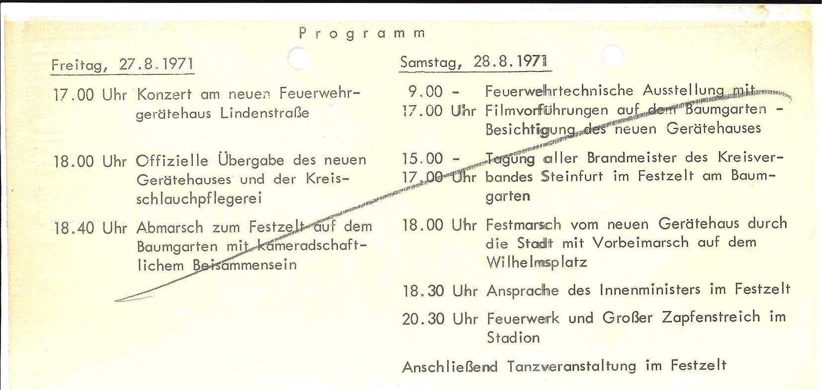 Einladung zur 60-Jahr-Feier des Kreisfeuerwehrbundes Steinfurt
